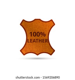Genuine leather 100% product tag, realistic abstract animal skin badge for quality leather goods - Shutterstock ID 1569206890