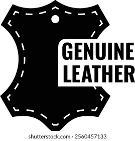 Genuine leather flat vector icon