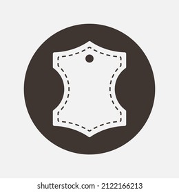 Genuine leather graphic icon. Leather label  in the circle isolated on white background. Vector illustration