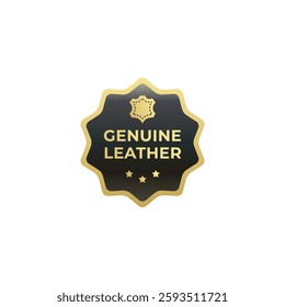 Genuine Leather label stamp vector isolated EPS. Best Genuine Leather logo for product packaging, websites, print design, element design, and more about Genuine Leather cloth.