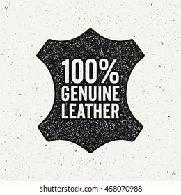 Genuine leather logo. Ink stamp style. - Shutterstock ID 458070988