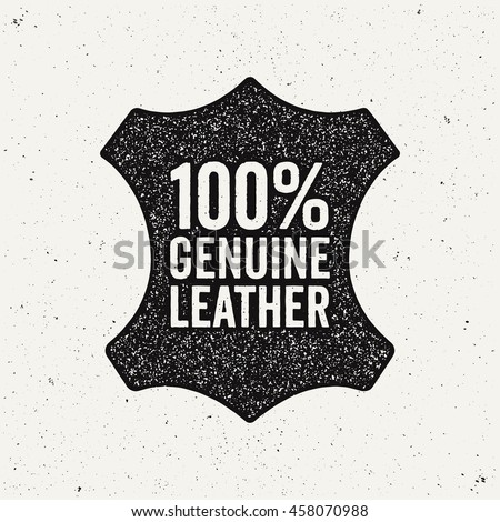 Genuine leather logo. Ink stamp style.