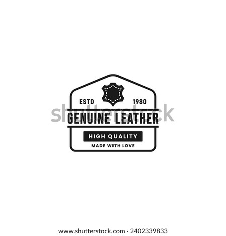 Genuine Leather logo or genuine leather label vector isolated. Best Genuine Leather logo for product packaging, websites, print design, element design, and more about Genuine Leather cloth.