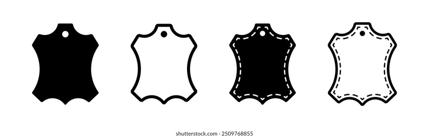 Genuine leather vector icons. Leather symbols. Leather logo