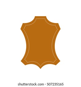 Genuine leather vector label. Original leather sign (symbol, icon, emblem)
