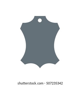 Genuine leather vector label. Original leather sign (symbol, icon, emblem)