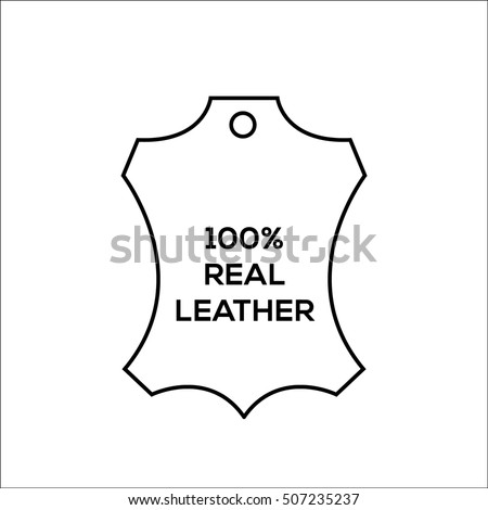 Genuine leather vector label. Original leather sign (symbol, icon, emblem)