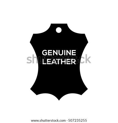 Genuine leather vector label. Original leather sign (symbol, icon, emblem)