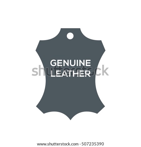 Genuine leather vector label. Original leather sign (symbol, icon, emblem)