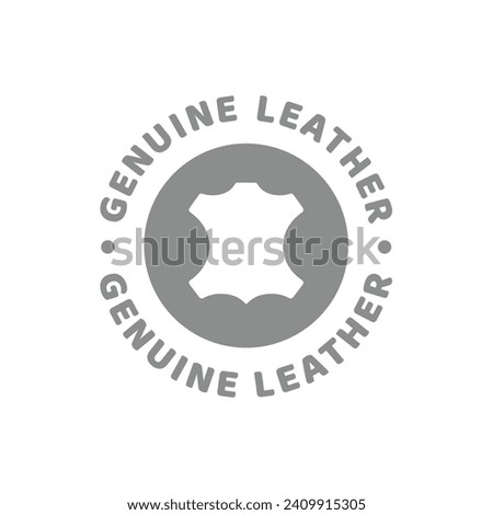 Genuine leather vector label. Stamp or tag for fabrics.