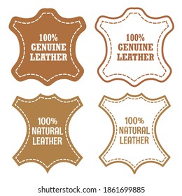 Genuine leather vector two signs - Shutterstock ID 1861699885