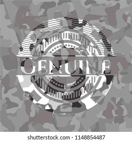 Genuine on grey camo texture