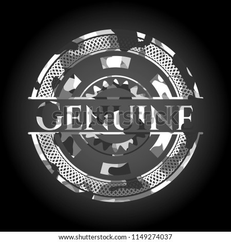 Genuine on grey camouflaged pattern