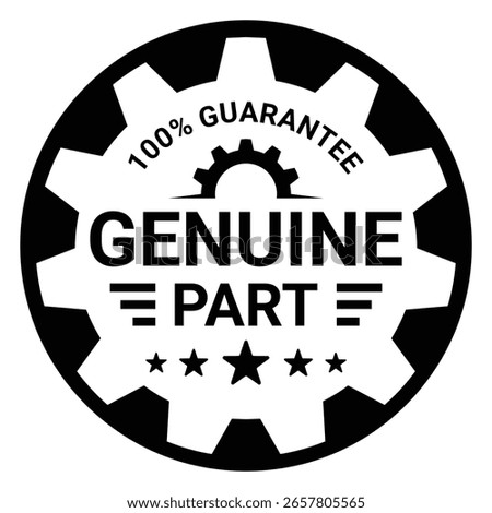 Genuine parts with circular frame label Vector Template Illustration