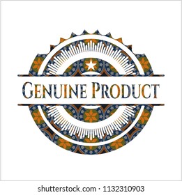 Genuine Product arabic style badge. Arabesque decoration.