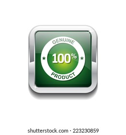 Genuine Product Green Vector Icon Button
