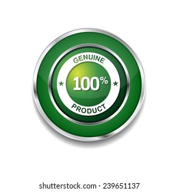 Genuine Product Green Vector Icon Button