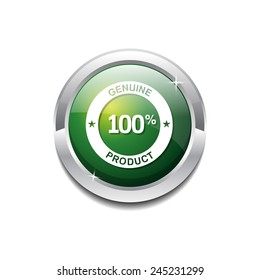 Genuine Product Green Vector Icon Button