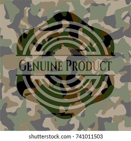 Genuine Product on camouflaged texture