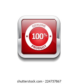 Genuine Product Red Vector Icon Button