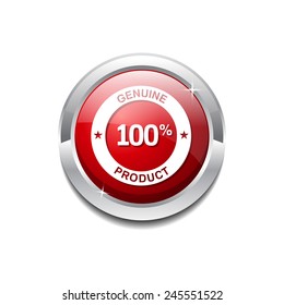 Genuine Product Red Vector Icon Button