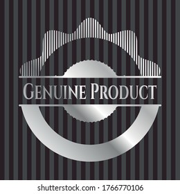 Genuine Product silver emblem. Vector Illustration. Mosaic. 