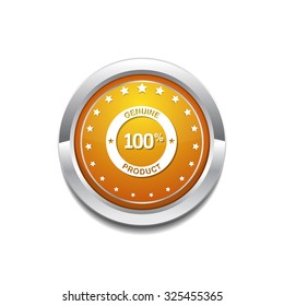 Genuine Product Yellow Vector Icon Button