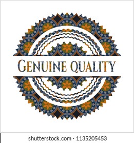 Genuine Quality arabic emblem background. Arabesque decoration.