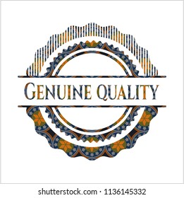 Genuine Quality arabic emblem background. Arabesque decoration.