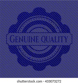 Genuine Quality badge with denim background