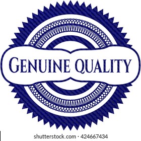 Genuine Quality badge with denim texture