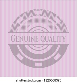 Genuine Quality badge with pink background
