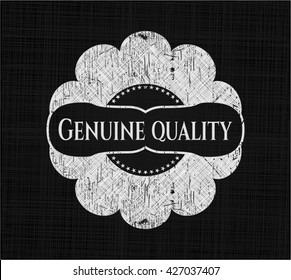 Genuine Quality chalkboard emblem written on a blackboard