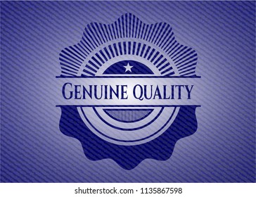 Genuine Quality emblem with denim texture