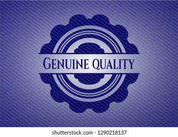 Genuine Quality emblem with denim texture