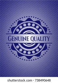 Genuine Quality emblem with denim texture