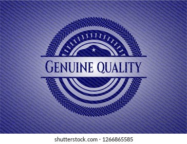 Genuine Quality emblem with jean background