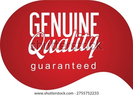 Genuine quality guaranteed logo on red background