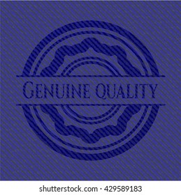 Genuine Quality jean or denim emblem or badge background