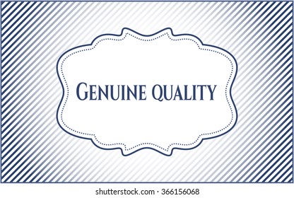 Genuine Quality poster or card