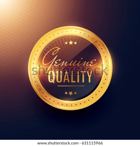 genuine quality premium gold label and badge design