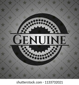 Genuine realistic black emblem