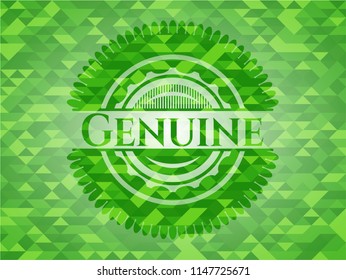 Genuine realistic green mosaic emblem