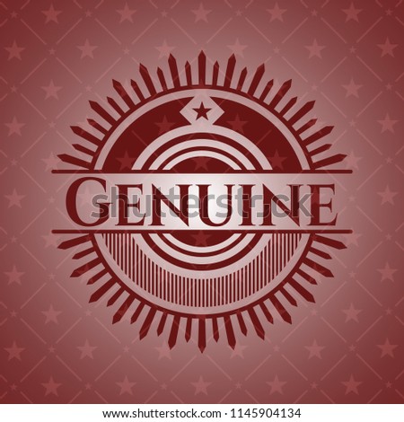 Genuine red icon or emblem