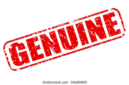 GENUINE red stamp text on white