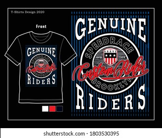 genuine riders, vector typography illustration design graphic