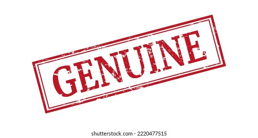 genuine round red grunge stamp