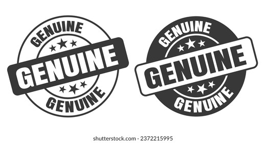 Genuine rounded vector symbol set on white background