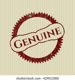 Genuine rubber stamp with grunge texture