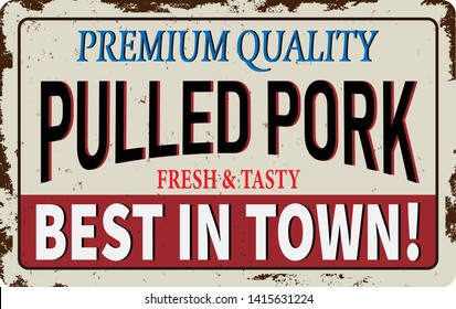 Genuine Southern Barbecue Menu Pulled Pork Template. Easy to edit vector file